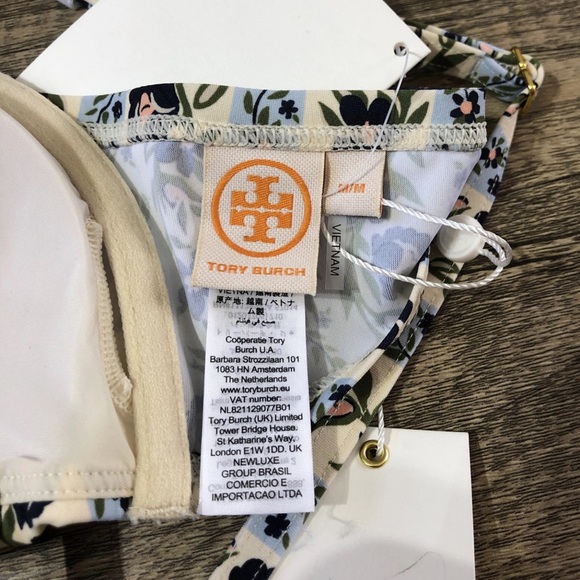 TORY BURCH Printed Underwire Top Bathing / Swim Suit Climbing Vines 265 M - Picture 3 of 6